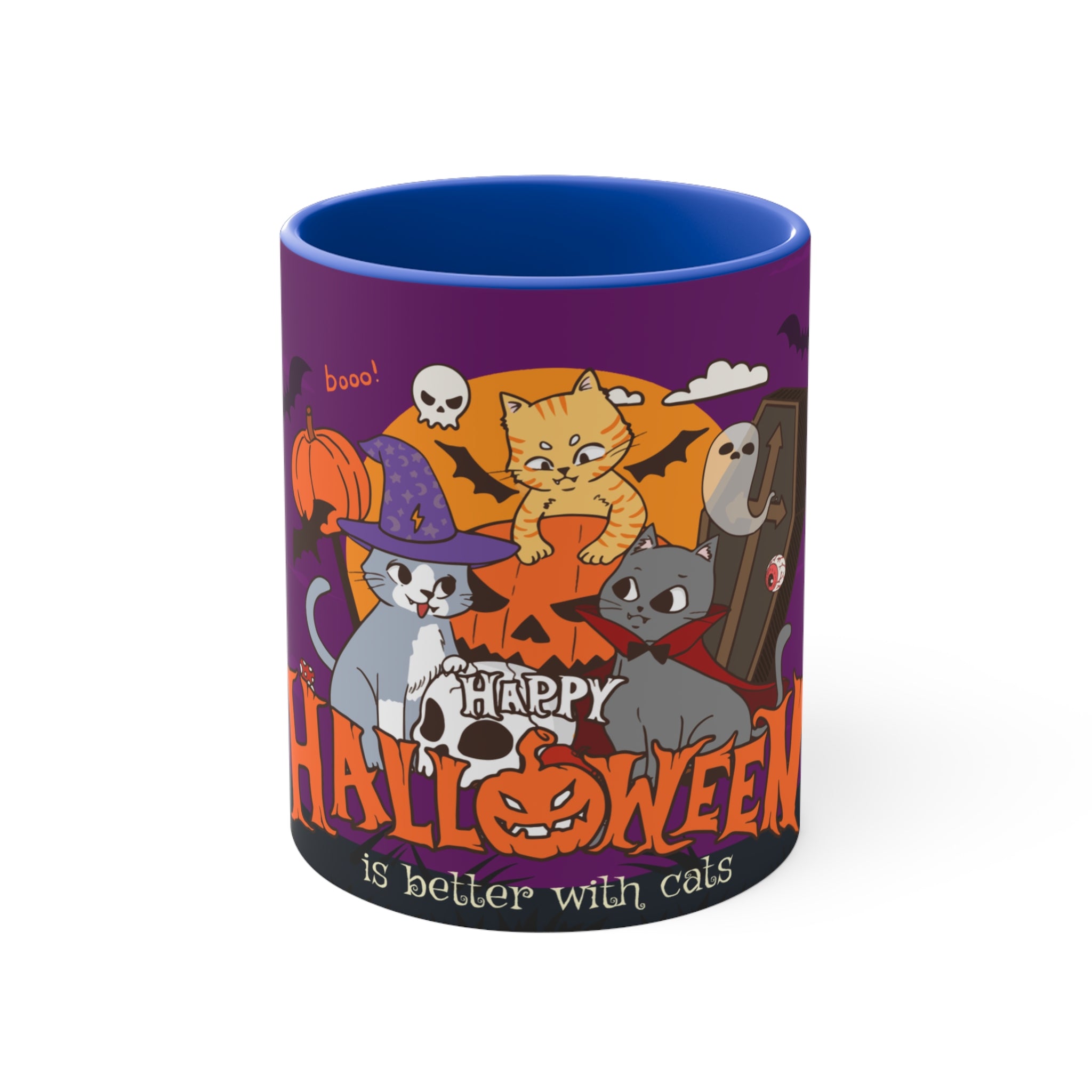 Happy Halloween is Better with Cats | Colorful Accent Mugs